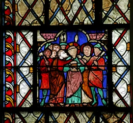 Okno przedstawiające Via Crucis